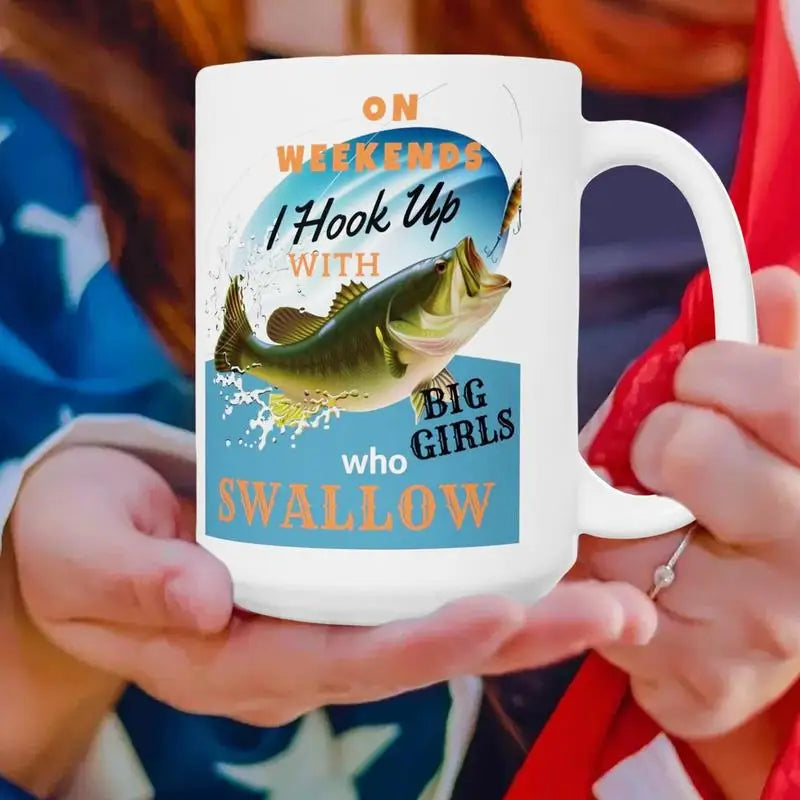 Fishing Theme Ceramic Coffee Mug | Funny Fisherman Gift