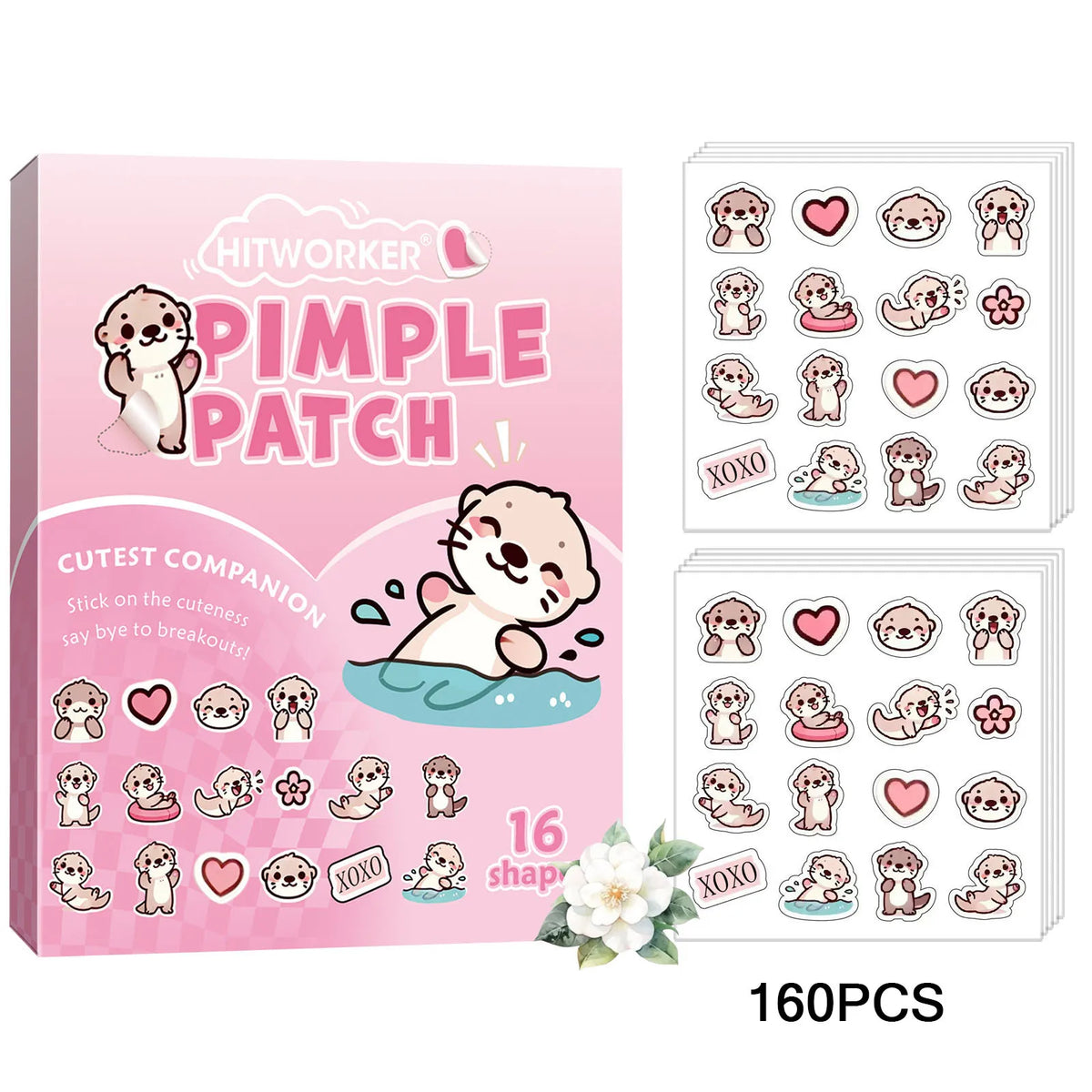 Cute Otter Hydrocolloid Pimple Patches | Blemish Stickers 32/160pc