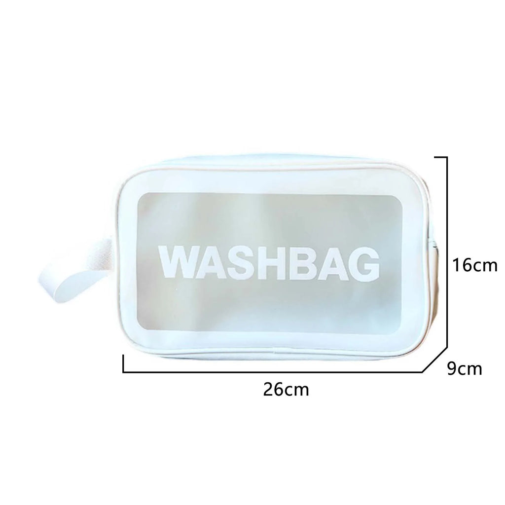 Waterproof Translucent PU Toiletry & Cosmetic Bag Organizer