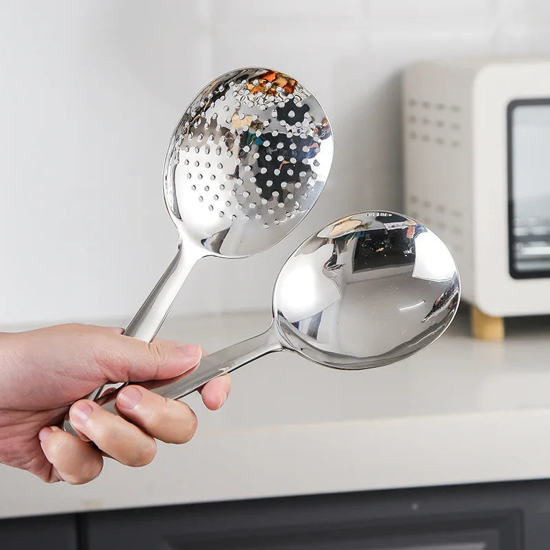 2-Piece Stainless Steel Ladle & Slotted Spoon Kitchen Set