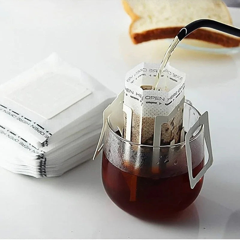Biodegradable Disposable Drip Coffee Filter Bags – 50 Pack