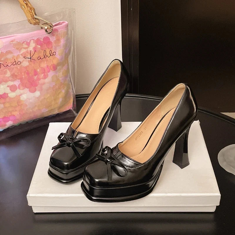 Women's Vintage Chunky Platform Loafers | Slip-On Dress Pumps