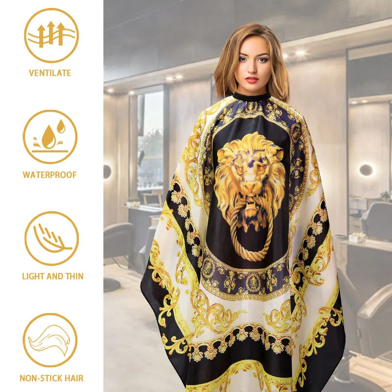 Lion Pattern Waterproof Barber Cape & Hairdressing Apron Gown