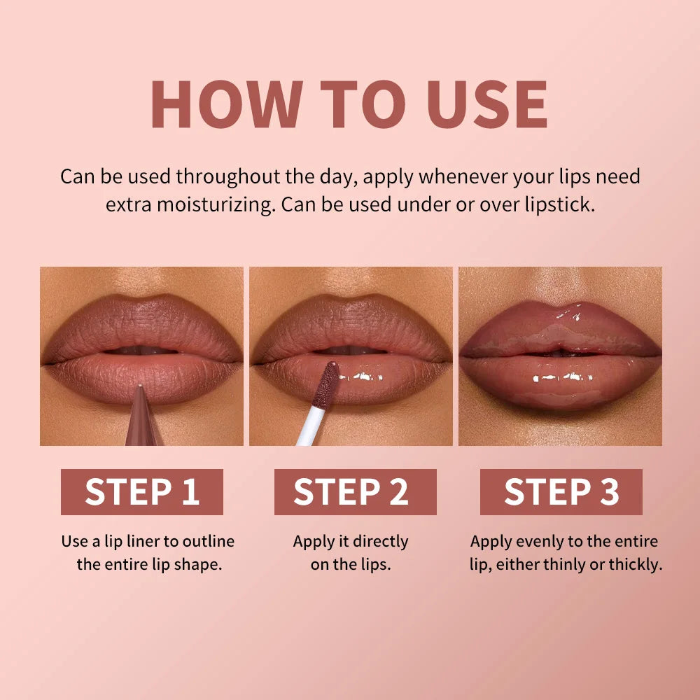 3D Lip Liner & Lip Gloss Butter Set – Hydrating Natural Finish