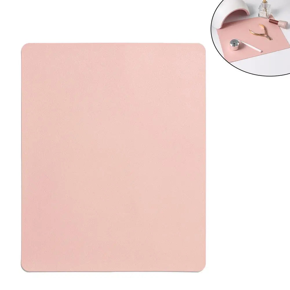 Pink Leather Nail Art Mat – Anti-Slip Armrest Cushion Pad
