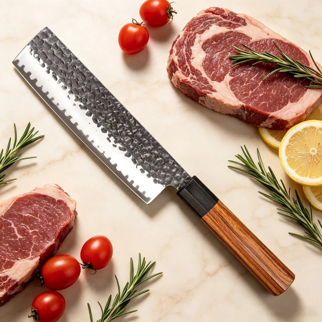 Hand Forged Nakiri Knife – Stainless Steel Vegetable Cleaver
