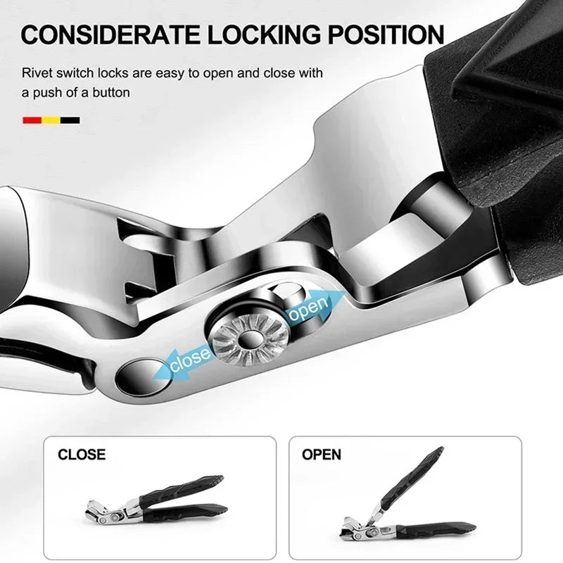 Anti-Splash Heavy-Duty Nail Clippers – Stainless Steel Manicure Tool