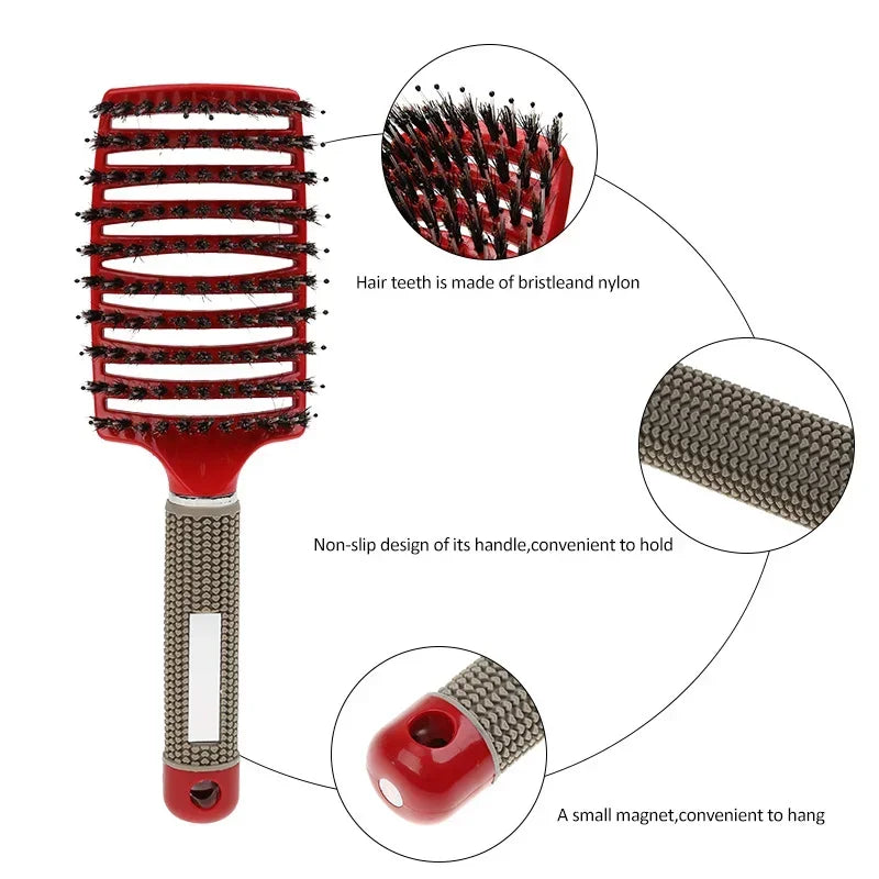 Women's Detangling Hair Brush – Nylon Bristle Scalp Massager