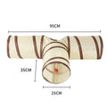 Foldable Cat Play Tunnel | Striped Interactive Kitten Toy