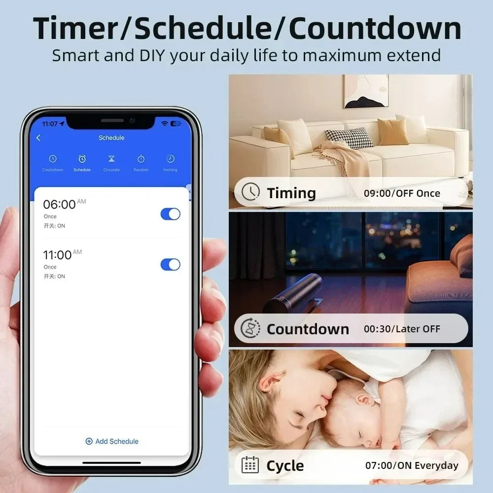 Mini 16A Tuya WiFi Smart Switch 2-Gang | Alexa & Google Home
