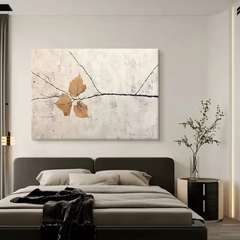 Abstract Autumn Leaves Hand-Painted Oil Painting on Canvas