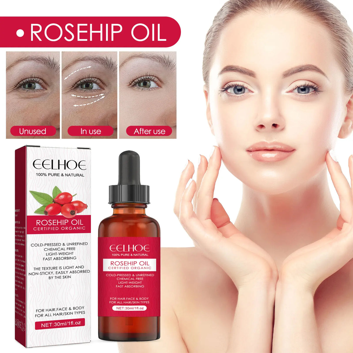 EELHOE Rosehip Facial Oil – Firming, Anti-Aging & Brightening
