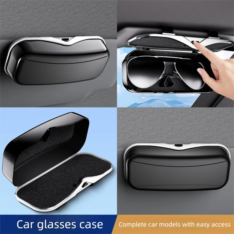 Car Sun Visor Glasses Holder – Press-Open Eyeglass Case