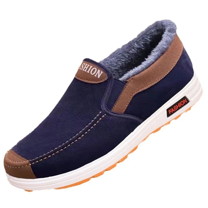 Men's Winter Plush Snow Boots – Warm Slip-On Ankle Shoes