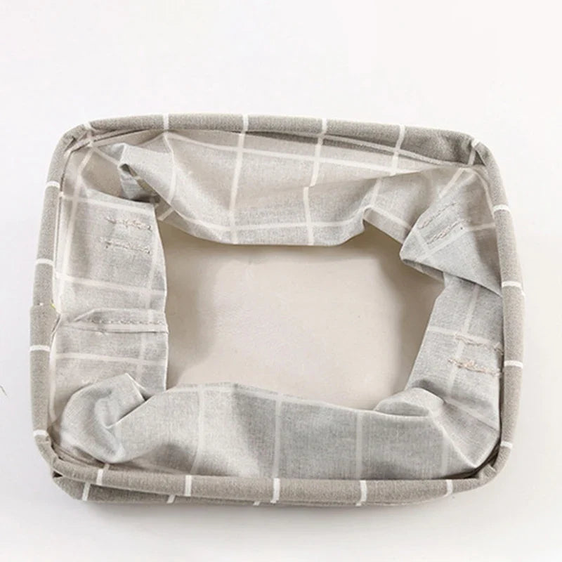 Random Cotton Hemp Storage Basket Handheld Printed Tabletop