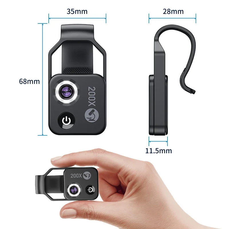 200X Microscope Cell Phone Lens Camera Macro Mobile Accessories