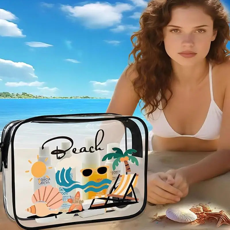 Clear PVC Travel Toiletry Bag – Zippered Cosmetic Organizer