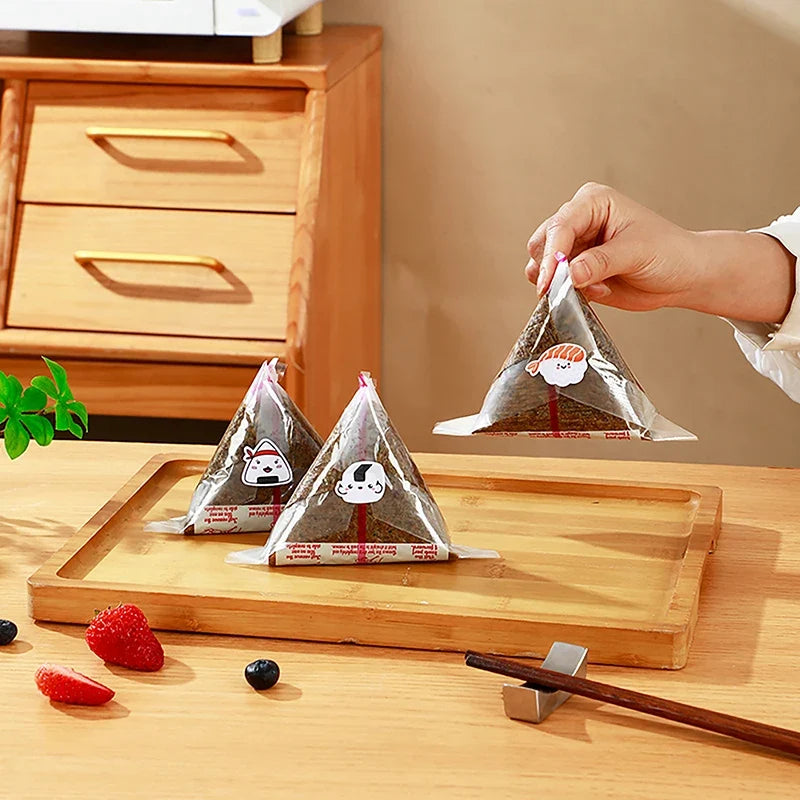 Disposable Triangle Onigiri Bags – Rice Ball Wrap 10/50/100 Pcs