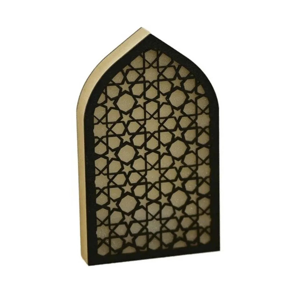 Eid LED House Night Light Ornament | Moon Carved Wooden Decor