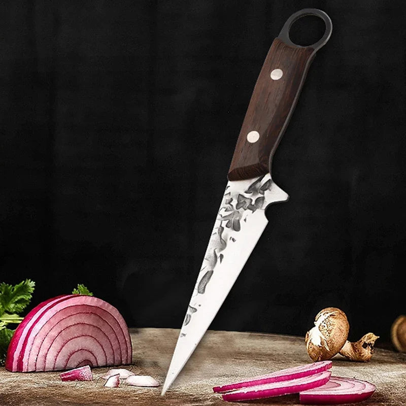 Forged Stainless Steel Cleaver & Nakiri Knife Set – Wood Handle