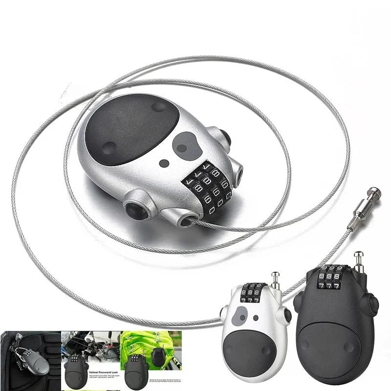 Retractable Steel Cable Combination Lock – Bike, Helmet & Travel