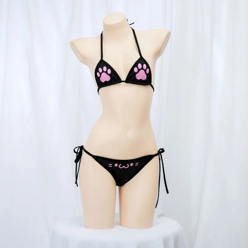 Anime Cat Paw Cosplay Bikini Set – Women's Swimsuit Costume