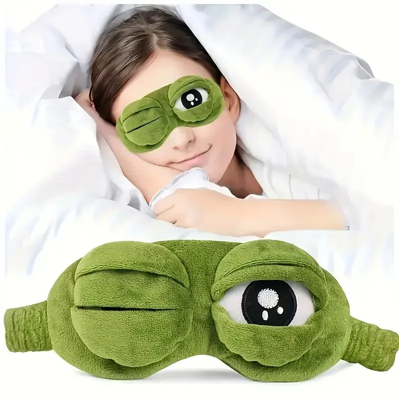 3D Frog Sleep Mask – Soft Light-Blocking Eye Mask for Travel