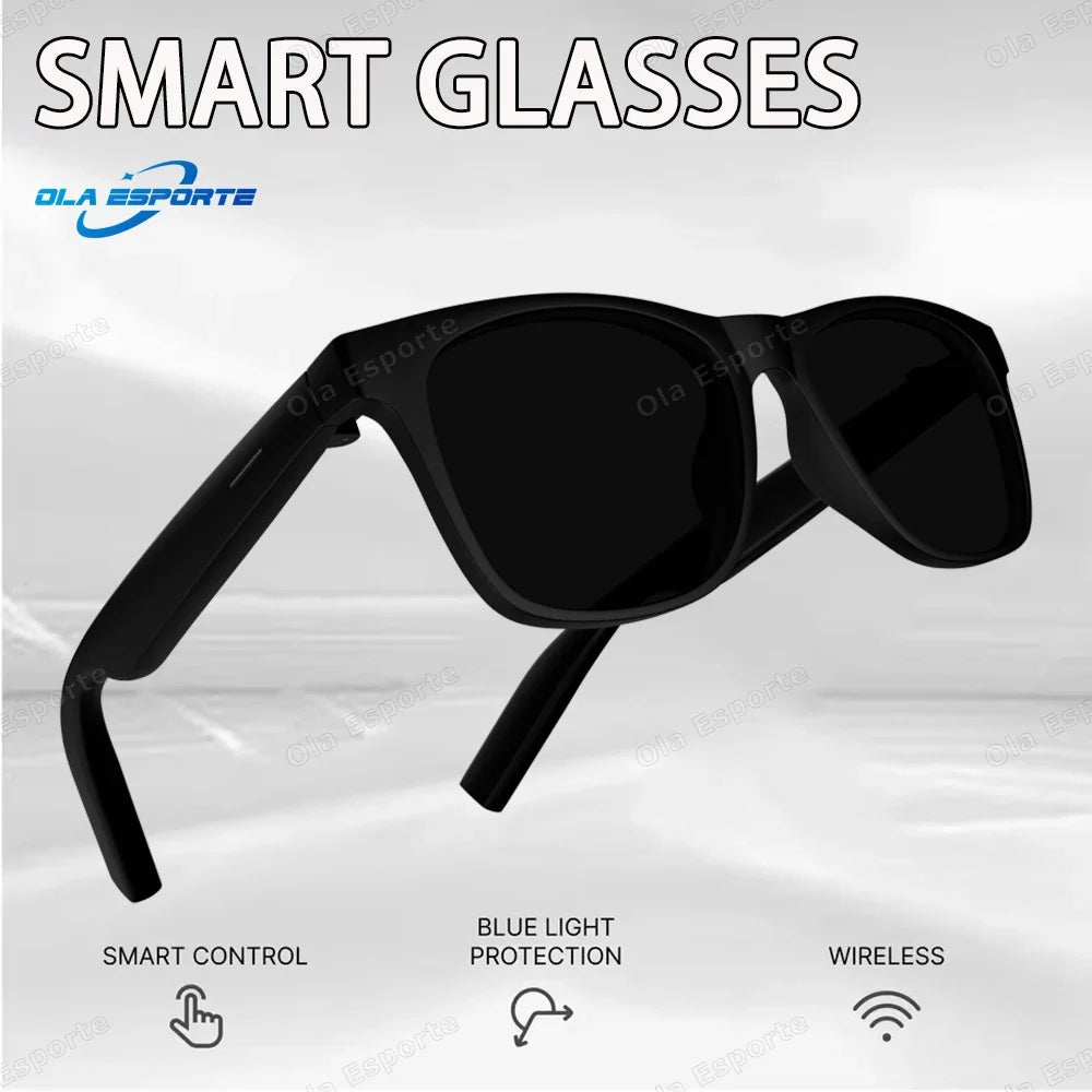 AI Bluetooth Smart Sunglasses UV Music Voice Control 5.3
