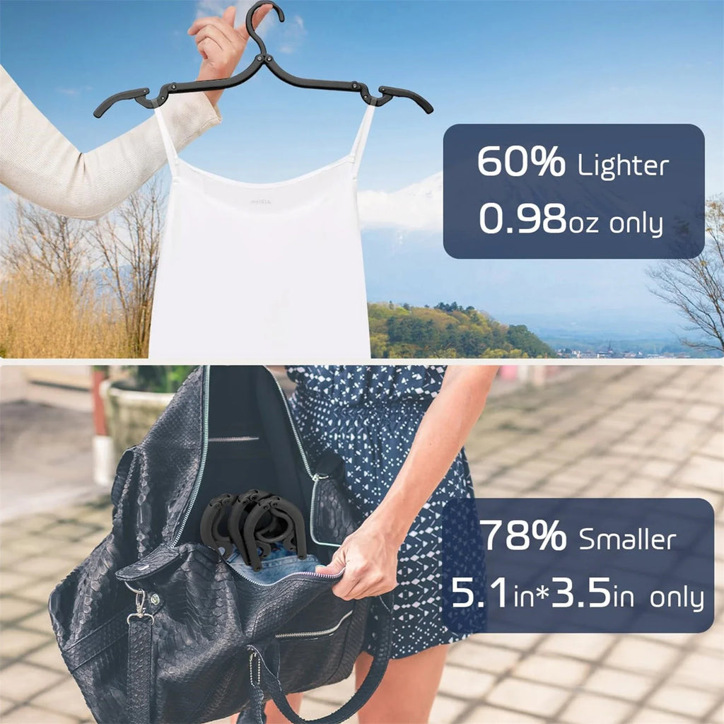 10-Pack Foldable Travel Hangers | Portable Camping Clothes Hangers