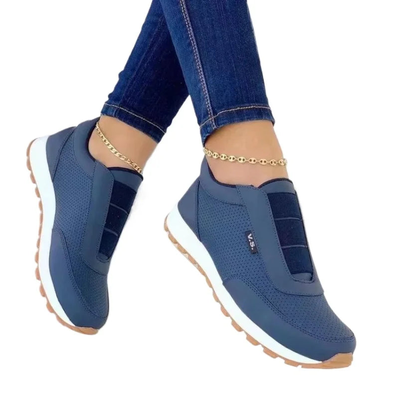 Women's Canvas Platform Sneakers – Non-Slip, Plus Size, Elastic Band
