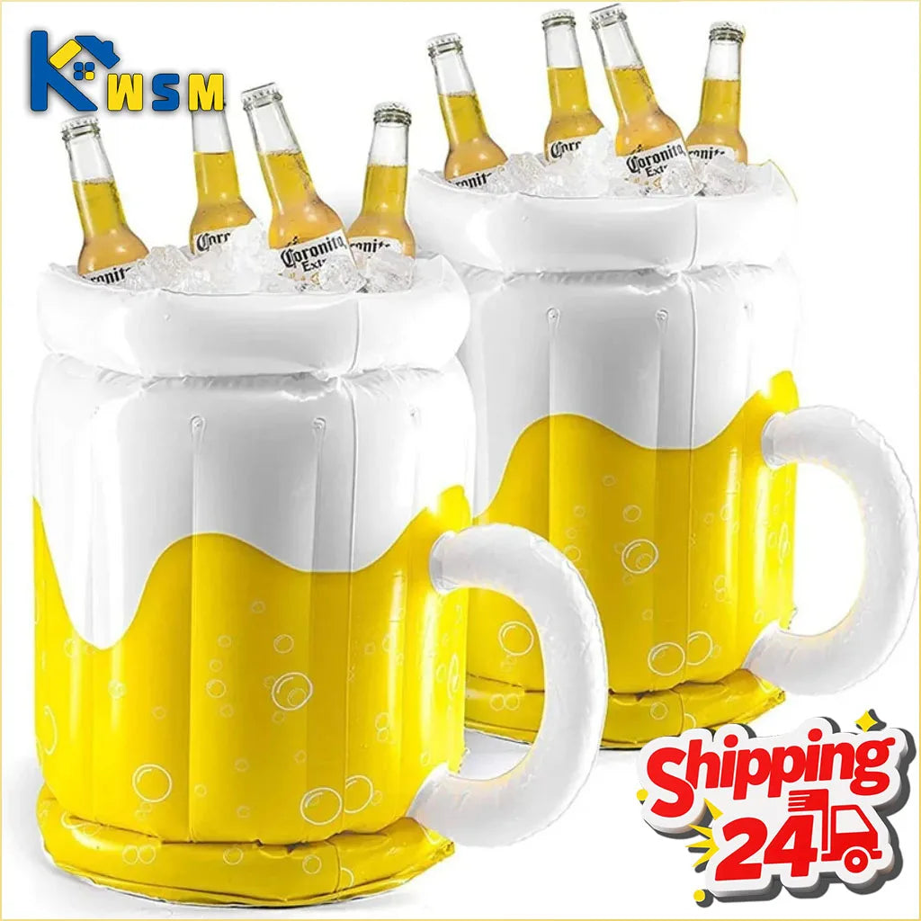 Inflatable Beer Mug Ice Bucket | Portable Party Drink Cooler