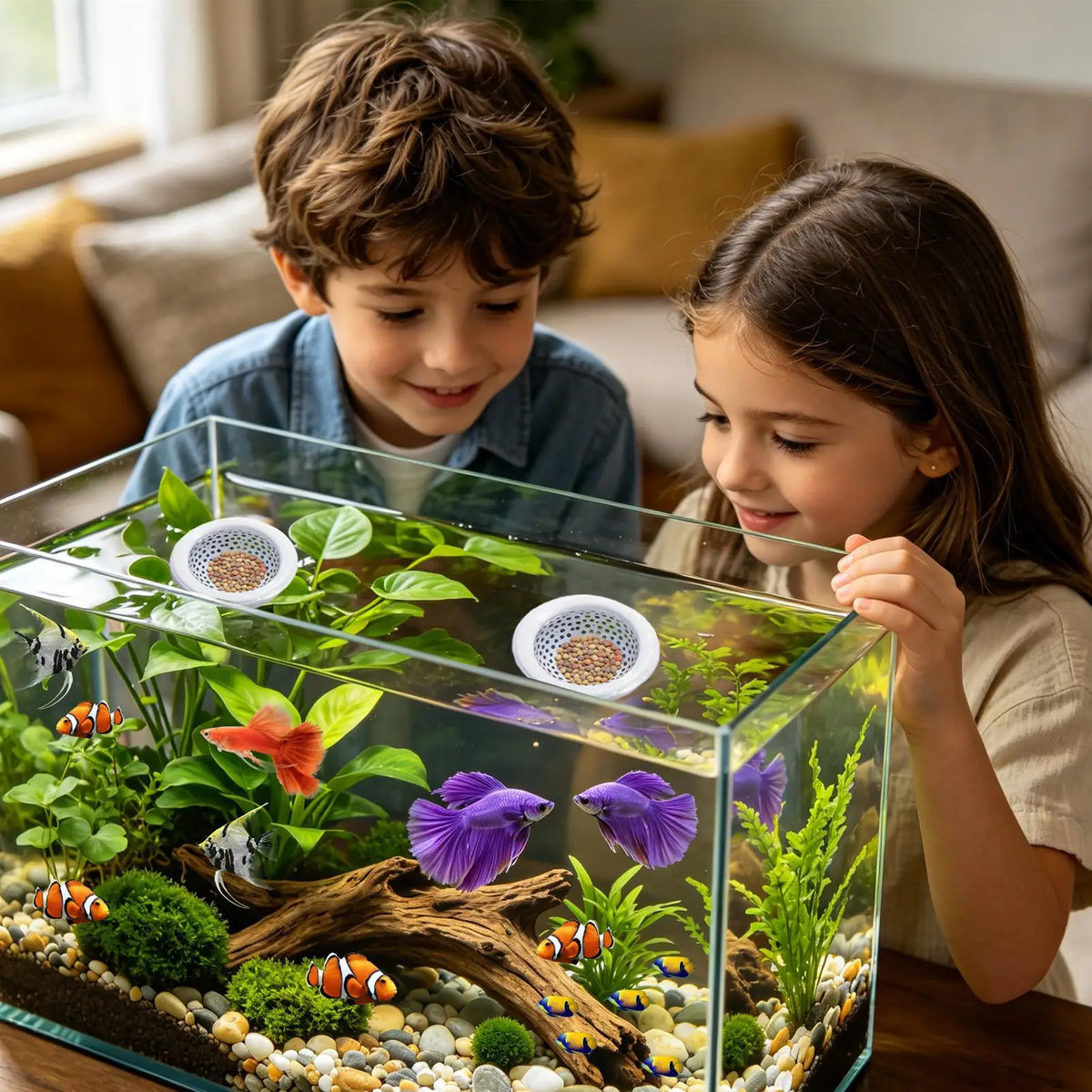 Floating Betta Hammock 2pcs – Leaf Cave Fish Tank Shelter