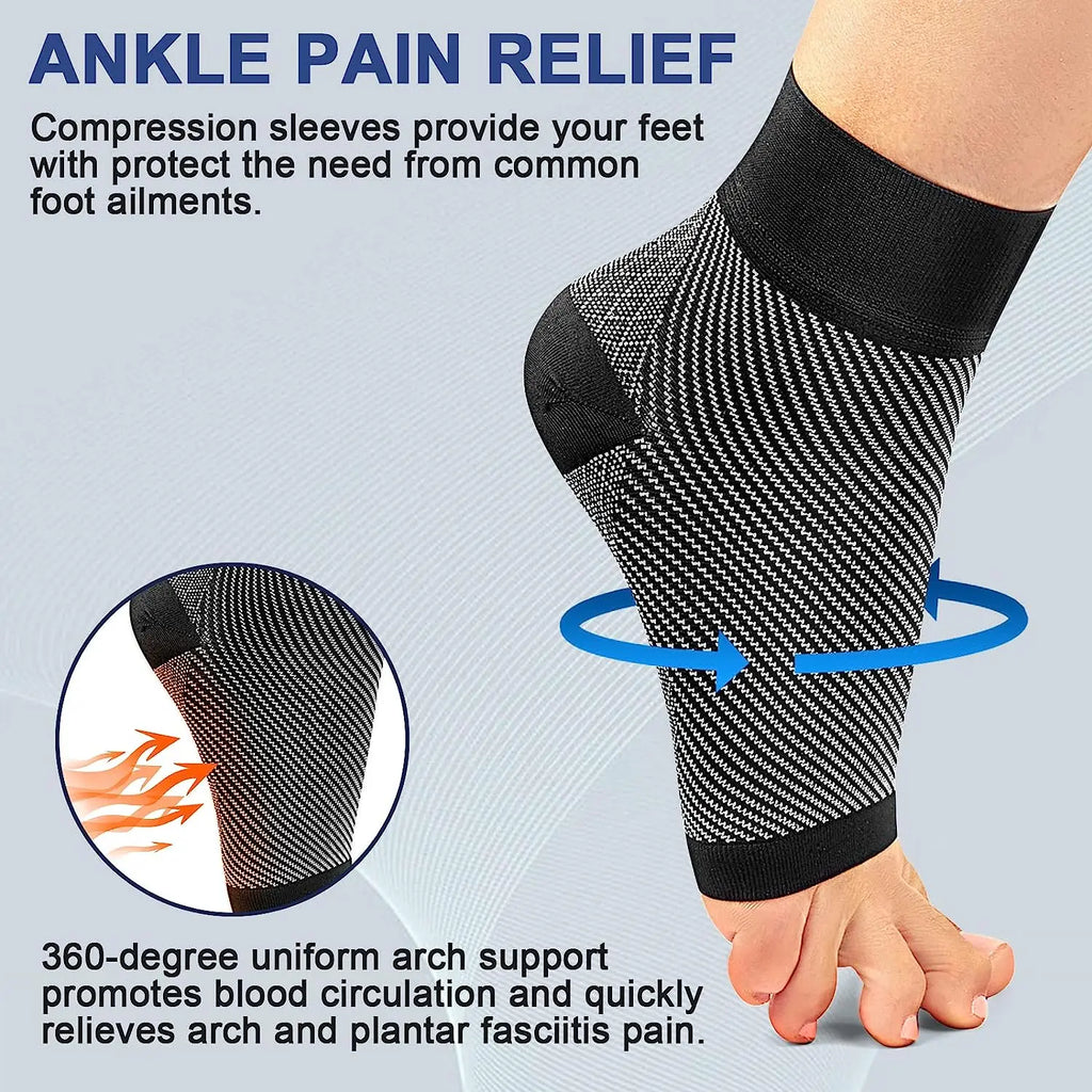 Compression Ankle Brace Socks – Arch & Heel Support (1 Pair)