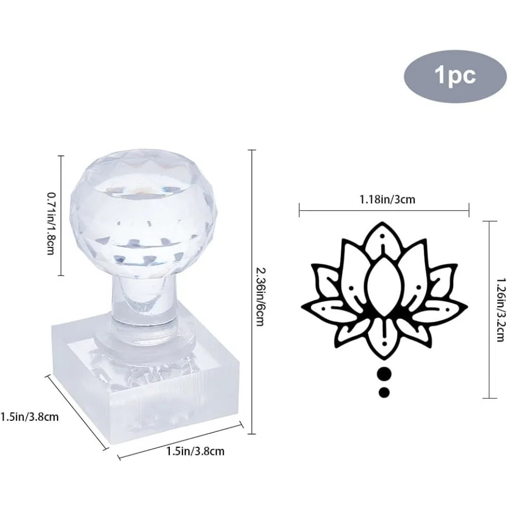 Acrylic Lotus Flower Soap Stamp – 1.3" DIY Imprint Mold