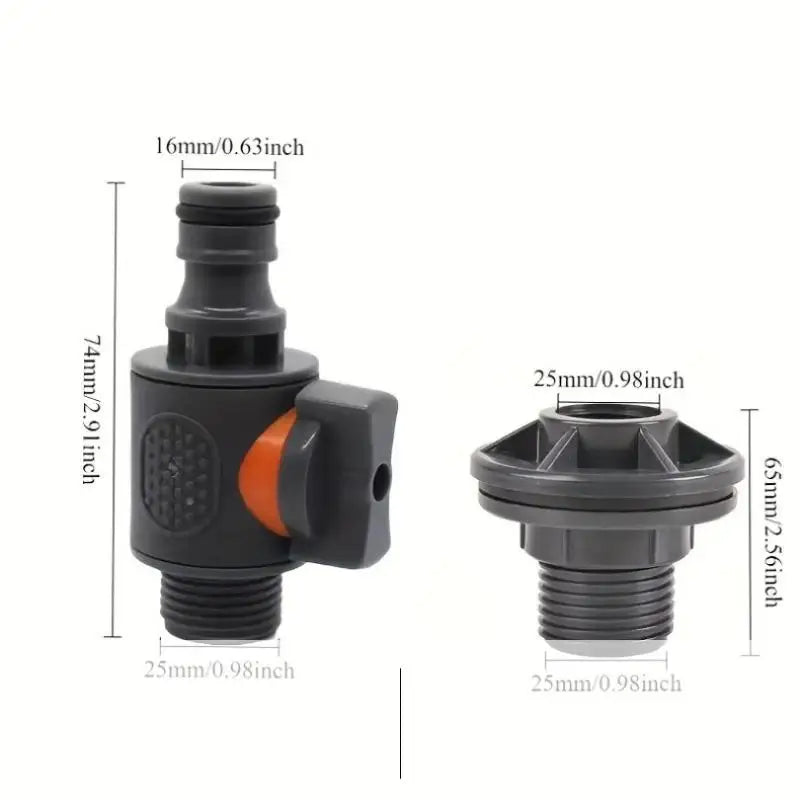 PVC Water Tank Adapter Kit with Valve – Rainwater Collection