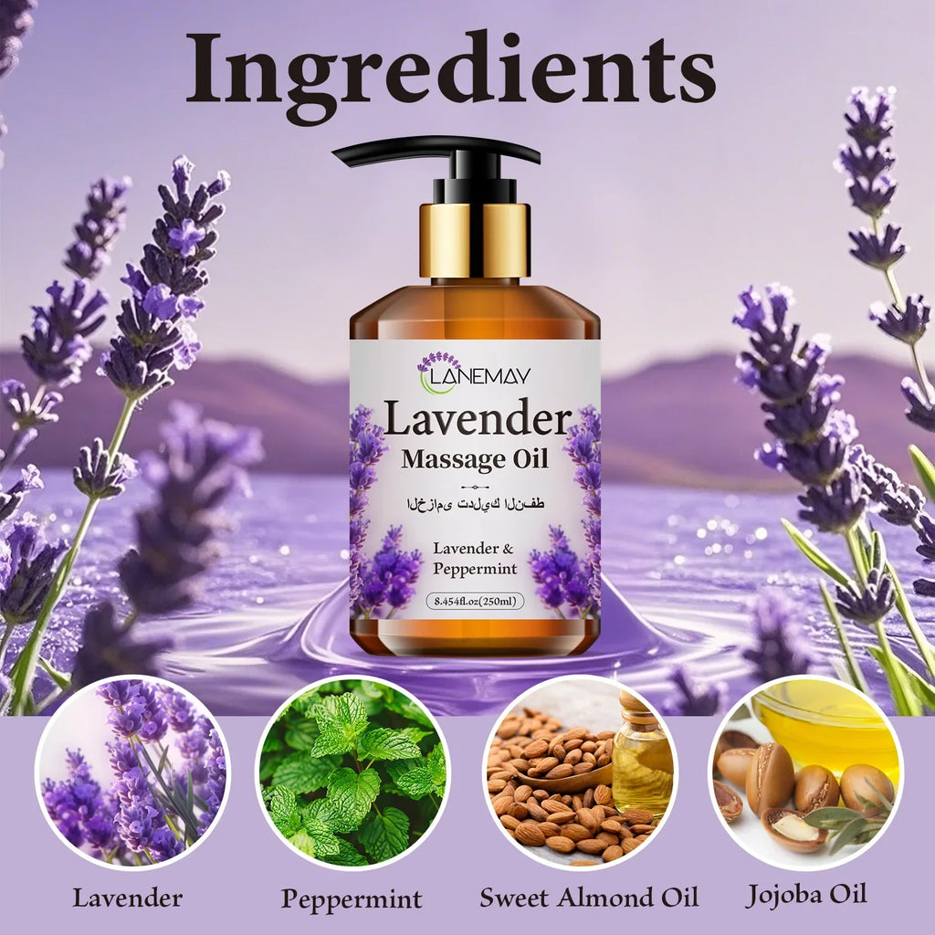 Lavender Massage Oil – Moisturizing & Calming Body Oil 250ml