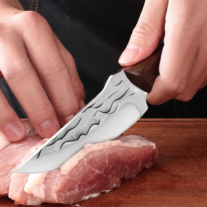 Hand Forged High Carbon Steel Chef Knife with Sheath