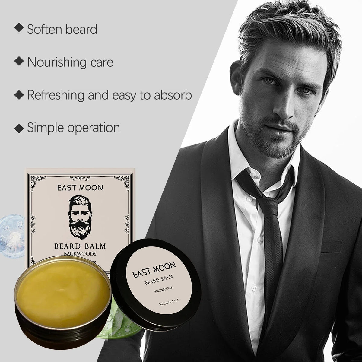 East Moon Shea Butter Beard Balm | Moisturize, Smooth & Reduce Frizz