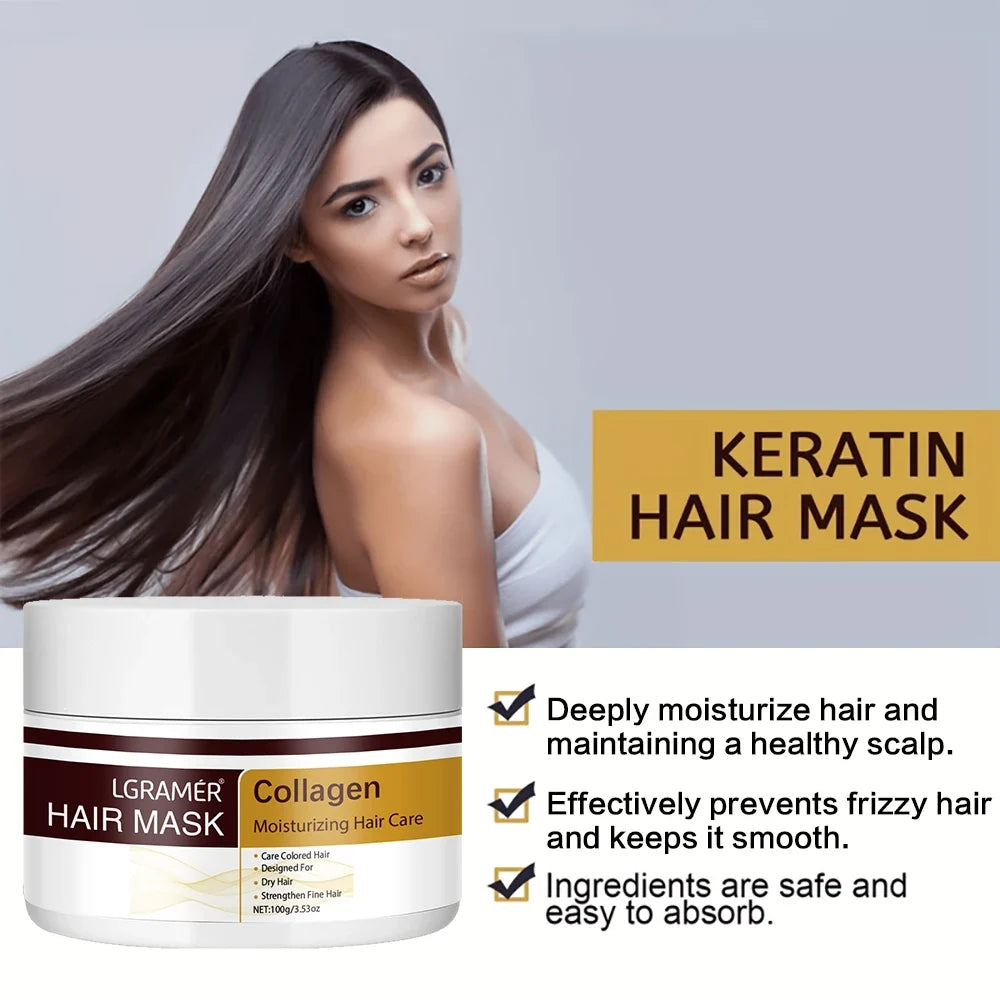 Keratin Collagen Hair Mask – Repair Dry Frizzy Damaged Hair