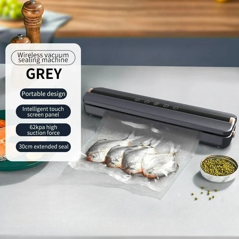 Wireless USB Vacuum Sealer 62KPa 1500mAh – Auto Food Sealer