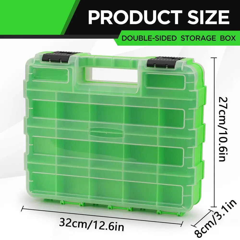 34-Compartment Double-Sided Tool Box Organizer | Hardware Storage