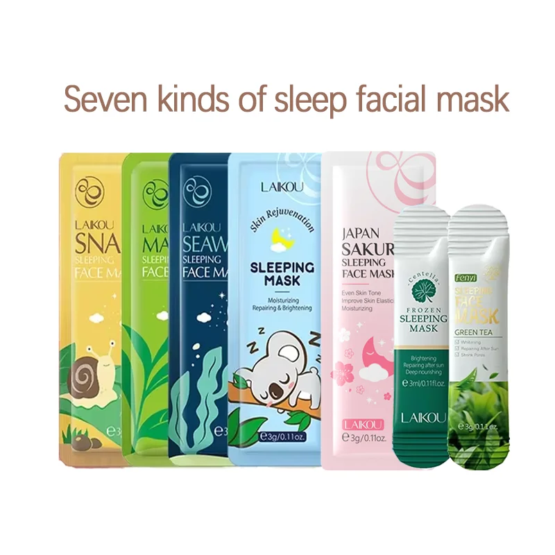 LAIKOU 7pc Sleeping Face Mask Set – Hydrating Night Skin Care