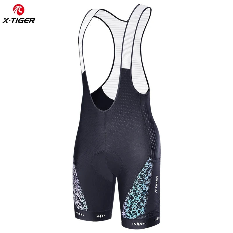 X-TIGER Cycling Bib Shorts – 5D Gel Pad & UPF50+ Men's