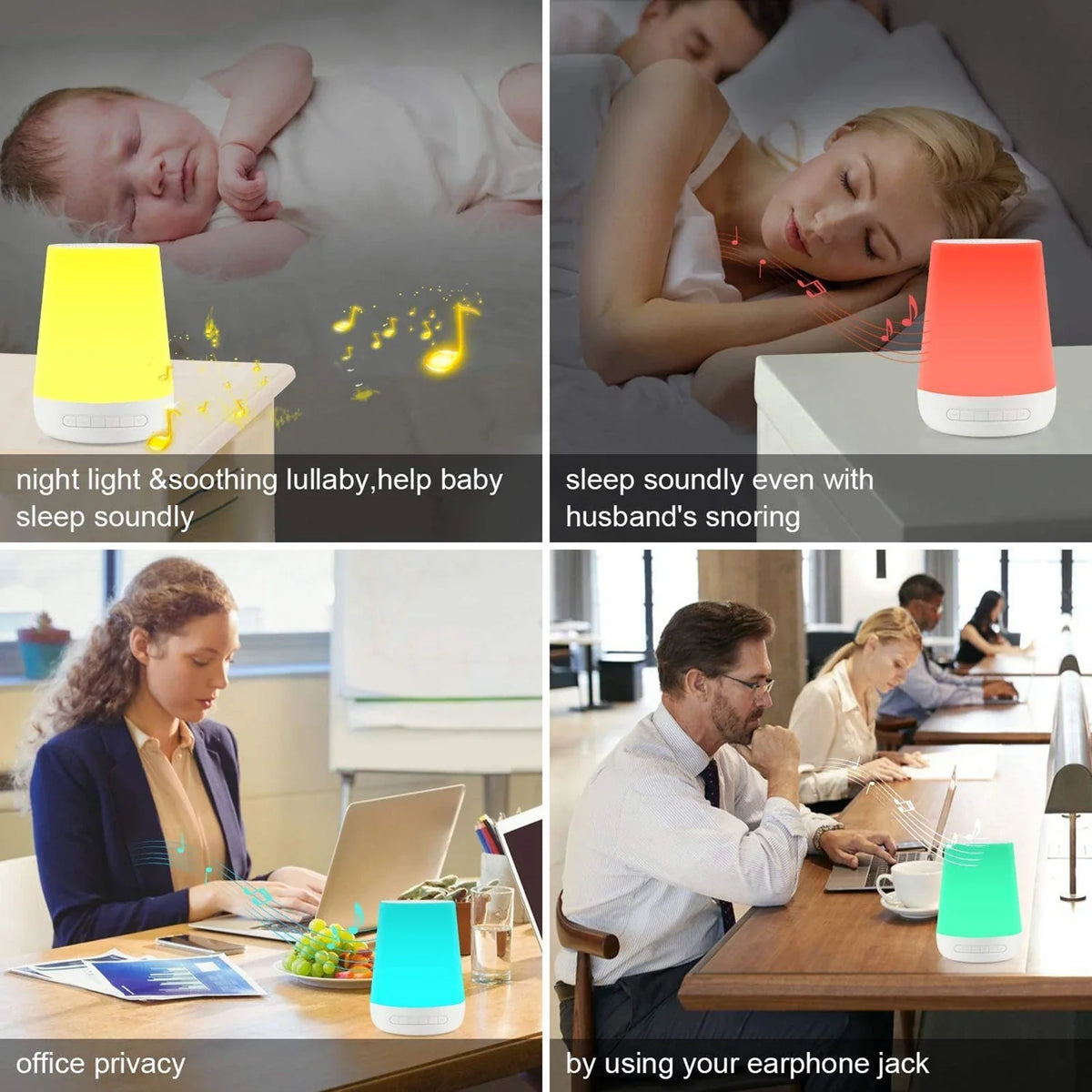 Smart Baby White Noise Machine | 34 Sounds, Night Light & App