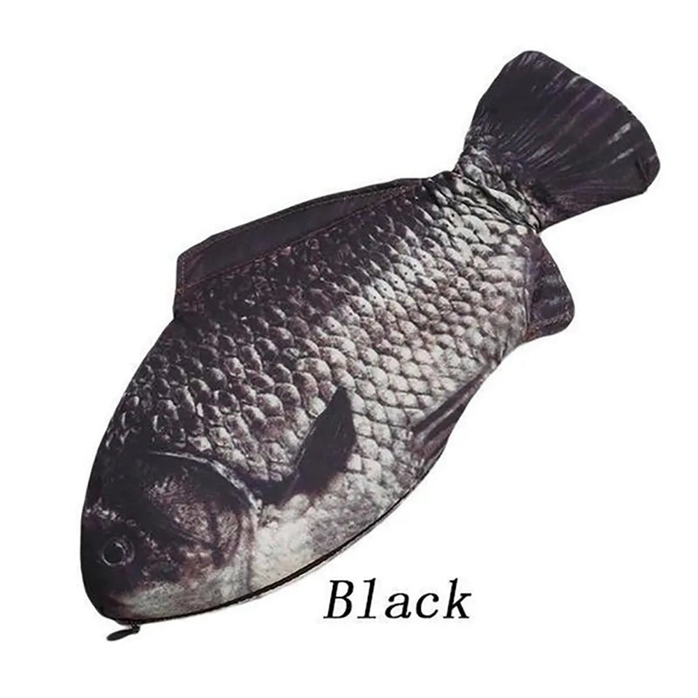 Realistic Fish Shape Pencil Case & Makeup Pouch with Zipper