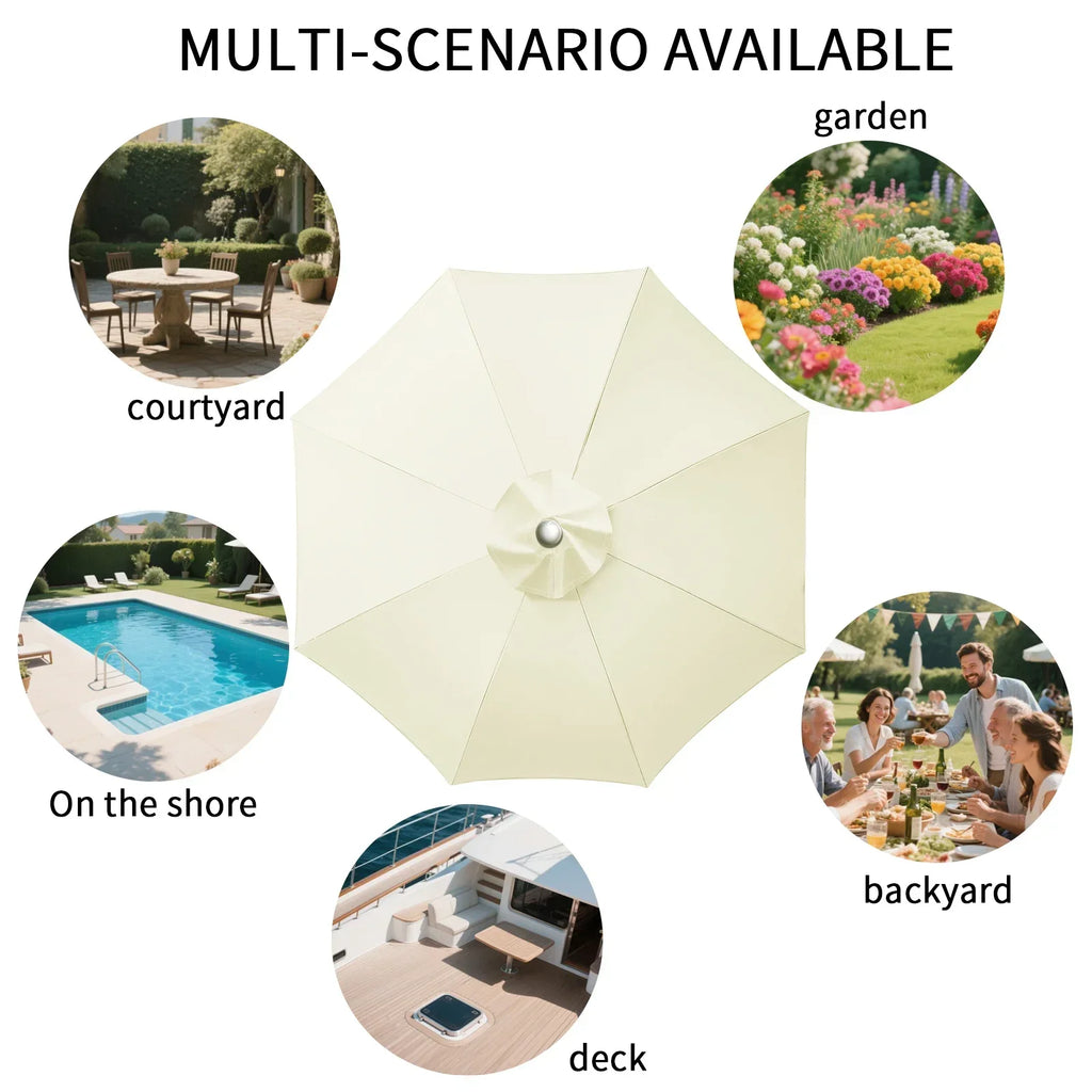 Patio Umbrella Replacement Canopy Cover – 6 & 8 Rib, 2m–3m