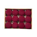 Flocked Velvet Christmas Ball Ornaments | Set of 12 | 3.15"