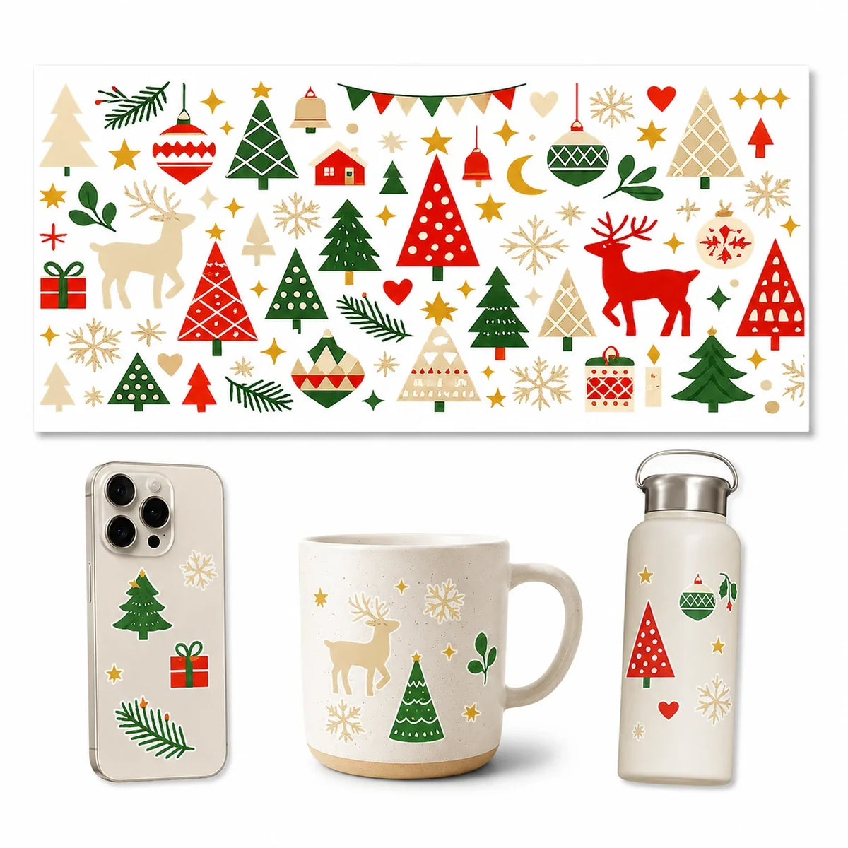 Christmas UV DTF Transfer Stickers – Rub-On Holiday Decals