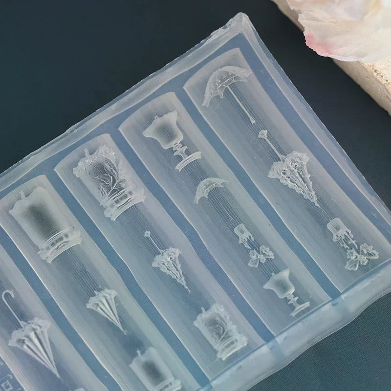 3D Lace Umbrella Silicone Nail Art Mold | DIY Manicure Template