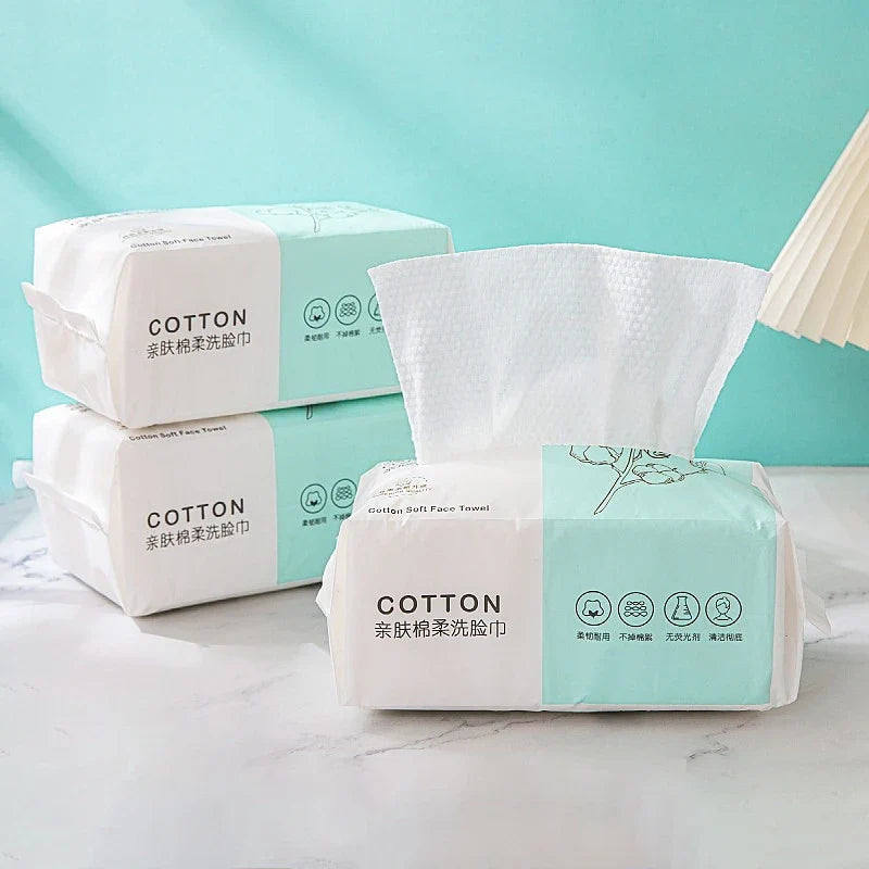100 Pumps Thickened Disposable Face Towel 100Cotton Soft Fabric